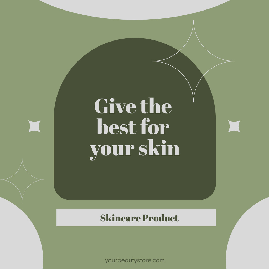 Skincare Product Ad on Green Instagram AD Πρότυπο σχεδίασης