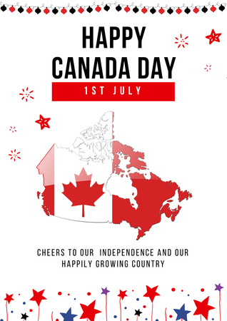 Canada Day Celebration Announcement Poster A3 Design Template