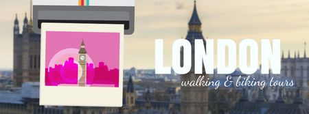 London Big Ben Famous Travelling Spot Facebook Video cover tervezősablon