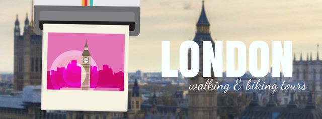 Plantilla de diseño de London Big Ben Famous Travelling Spot Facebook Video cover 
