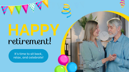 Platilla de diseño Happy Retirement Congrats With Balloons Full HD video