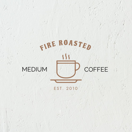 Illustration of Cup with Hot Roasted Coffee Logo 1080x1080px Design Template