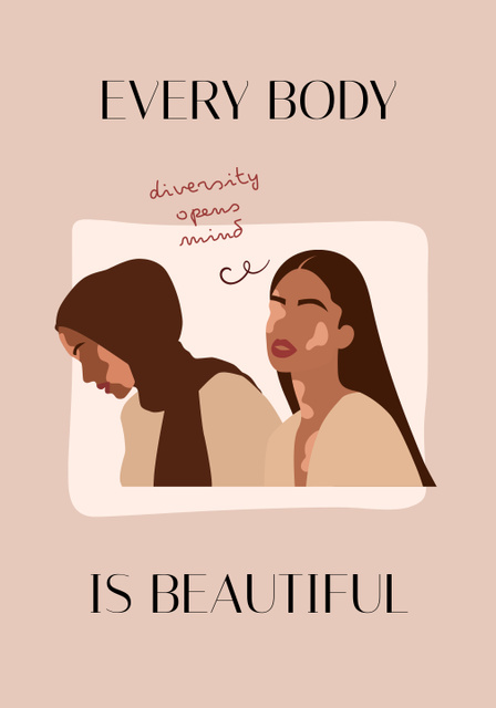 Body Positivity and Diversity Inspiration Poster 28x40in – шаблон для дизайна