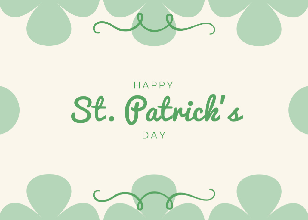 Szablon projektu Illustrated Holiday Wishes for St. Patrick's Day Postcard 5x7in