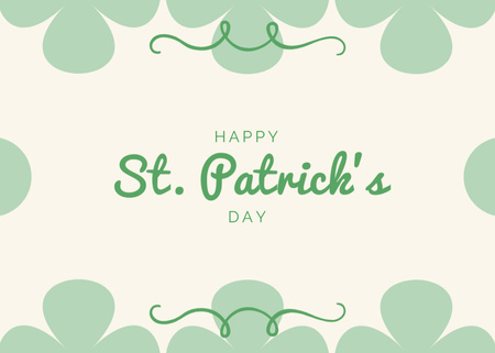 Illustrated Holiday Wishes for St. Patrick's Day Postcard 5x7in Design Template