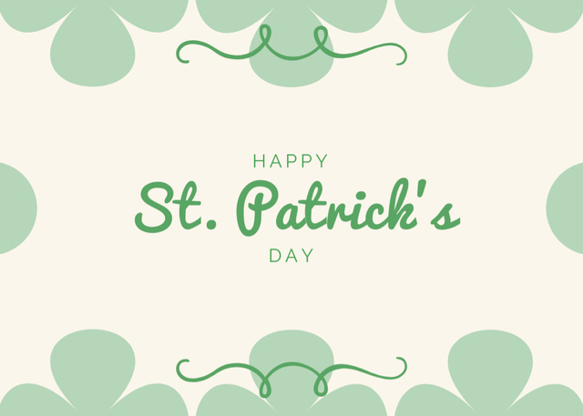 Ontwerpsjabloon van Postcard 5x7in van Illustrated Holiday Wishes for St. Patrick's Day