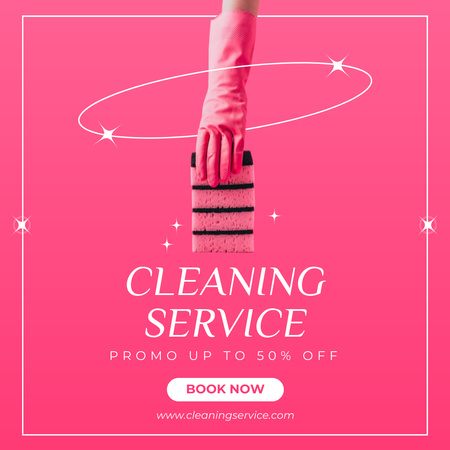 Modèle de visuel Pile d'éponges roses pour laver la vaisselle ou nettoyer la maison - Instagram