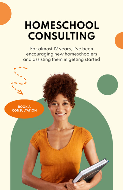 Book Homeschool Consulting with Young Woman Flyer 5.5x8.5in Modelo de Design