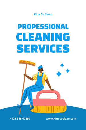 Exceptional Cleaning Professionals Services Offer With Equipment Flyer 4x6in Design Template