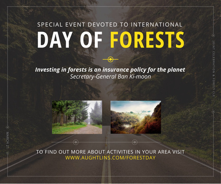 Anúncio de Evento Especial dedicado ao Dia Internacional da Floresta Large Rectangle Modelo de Design