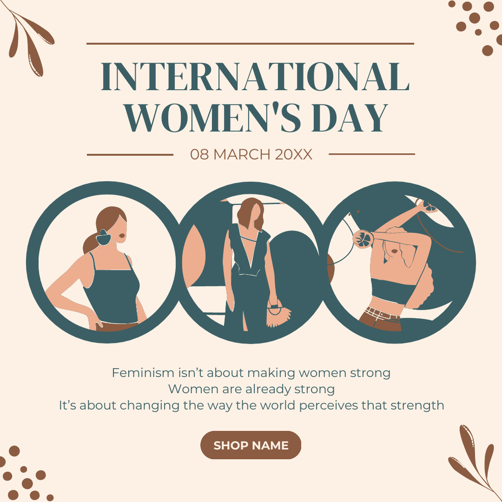 Fashionable Women on International Women's Day Instagram tervezősablon
