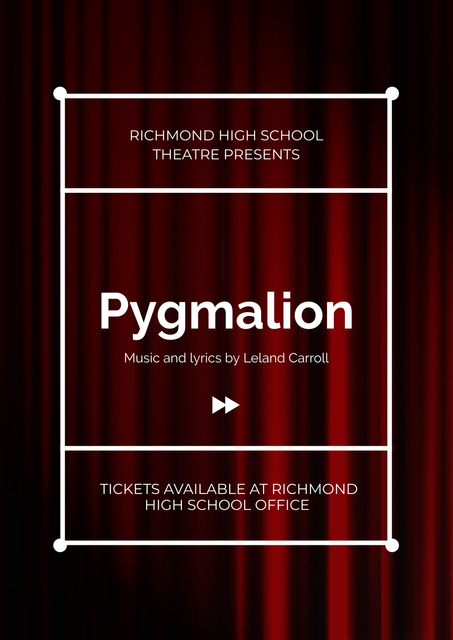 Ontwerpsjabloon van Poster van Pygmalion playing with audience in theater