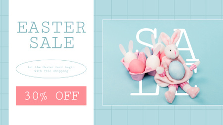 Offer of Easter Discount with Free Shipping FB event cover Design Template