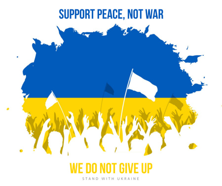 Support Peace, Not War in Ukraine Facebook tervezősablon
