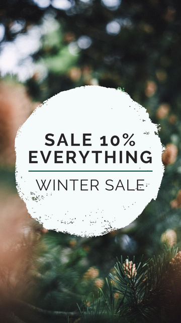 Designvorlage Save Money at Winter Sale für Instagram Story