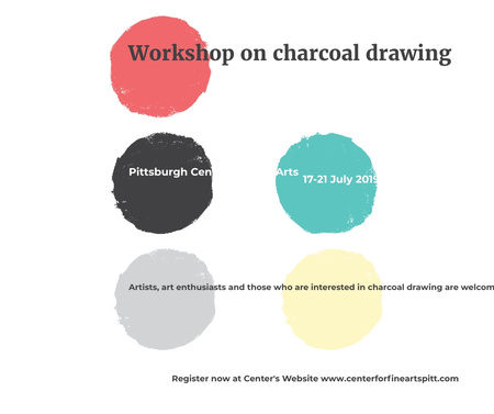 Ontwerpsjabloon van Facebook van Charcoal Drawing Workshop colorful spots