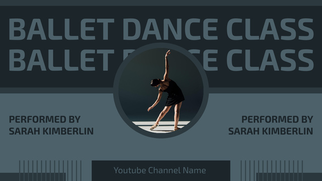 Promotion of Ballet Dance Class Youtube Thumbnailデザインテンプレート