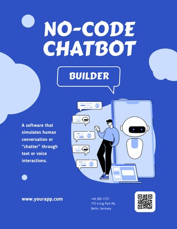 Online Chatbot Services Poster 8.5x11in Design Template