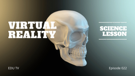 Science Lesson Announcement with Skull Youtube Thumbnail Design Template