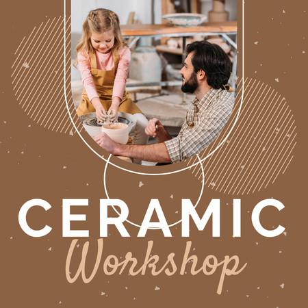 Ontwerpsjabloon van Instagram van Advertentie van Creative Ceramic Workshop