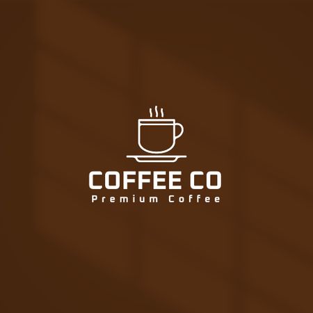 Cafe Ad with Coffee Cup Logo Πρότυπο σχεδίασης