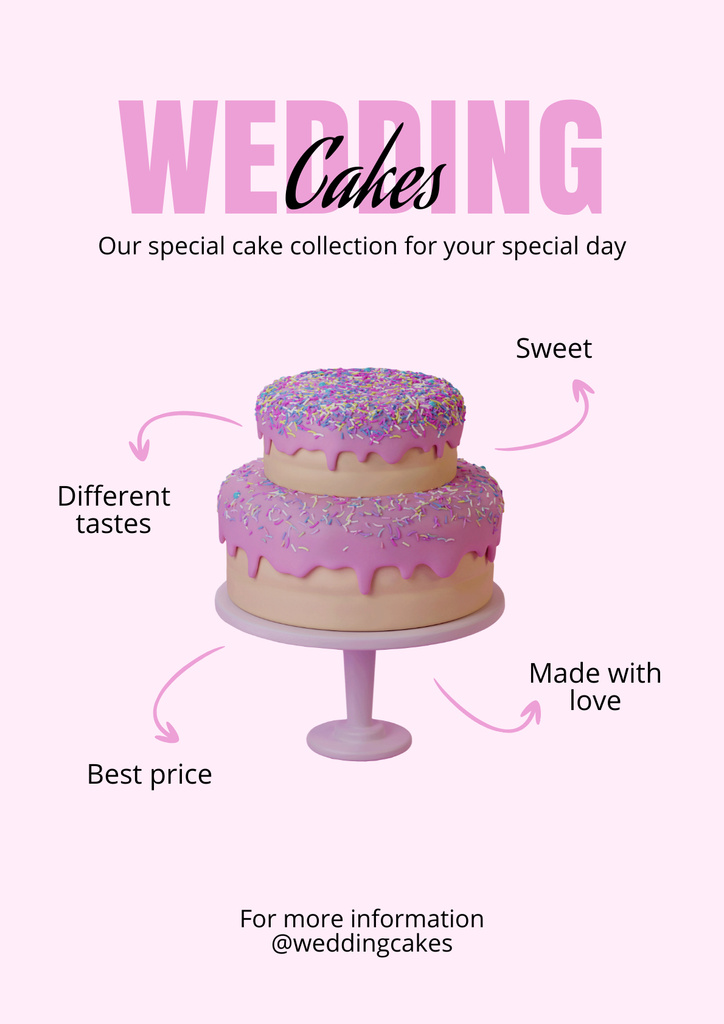 Classic Wedding Cakes Poster Design Template
