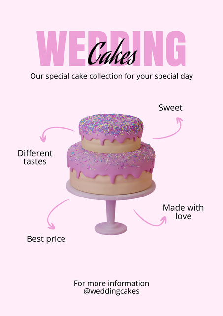 Modèle de visuel Classic Wedding Cakes - Poster