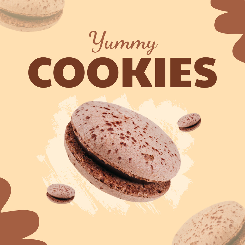 Designvorlage Bakery Offering Yummy Cookies In Yellow für Instagram