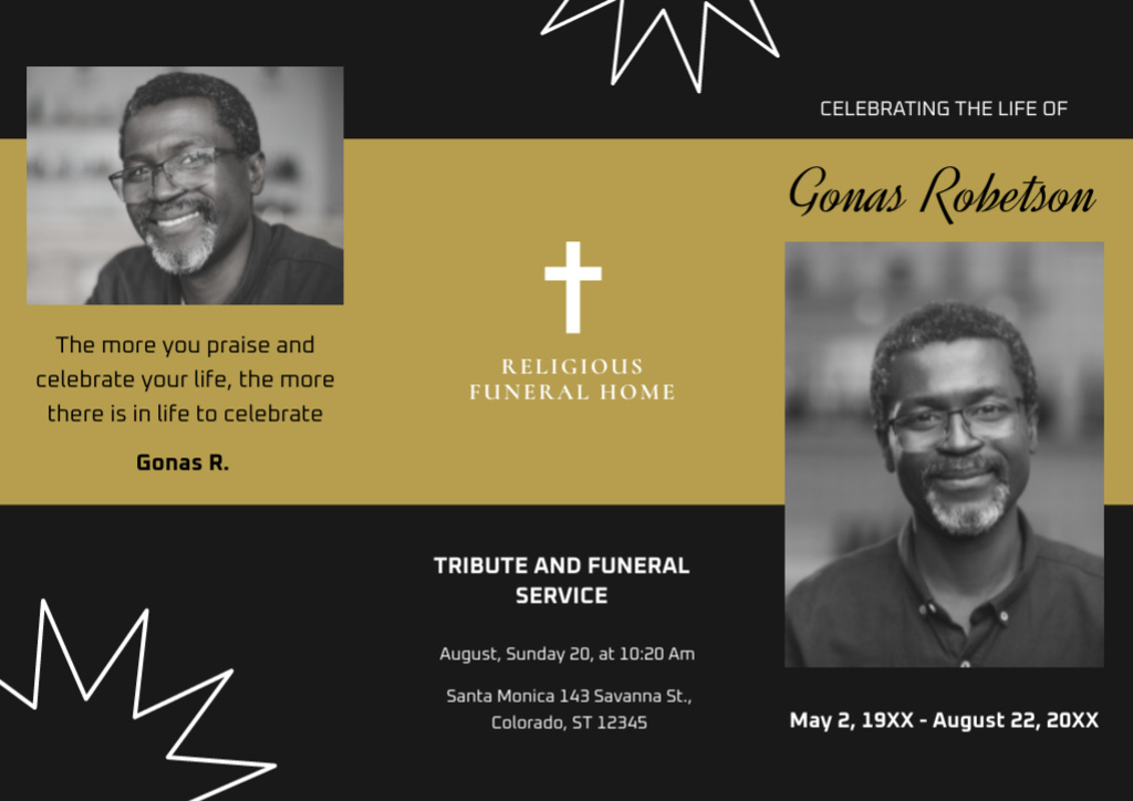 Memorial Service Invitation Brochure – шаблон для дизайну