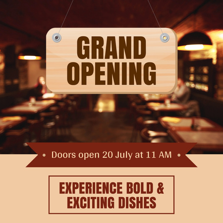 Grand Opening Of Restaurant With Exciting Dishes Animated Post Design Template