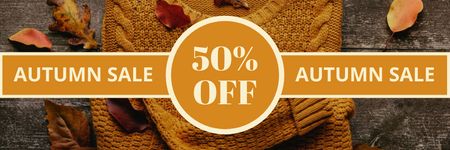 Autumn Sale Announcement With Orange Pullover Email header Design Template