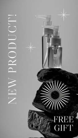 Plantilla de diseño de Nuevo anuncio de productos para el cuidado de la piel en blanco y negro Instagram Story 