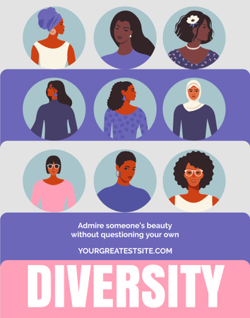 Inspirational Phrase about Diversity Poster 22x28in Design Template