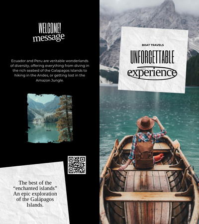 Unforgettable Experience in Boat Tours Offer Brochure 9x8in Bi-fold Design Template