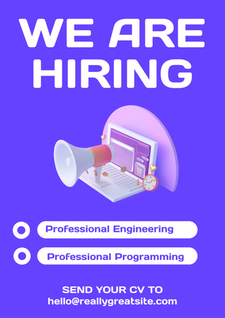 Объявление о вакансии профессионального инженера Poster – шаблон для дизайна