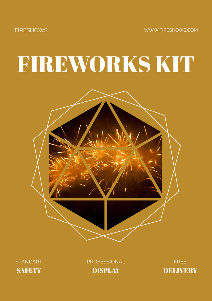 Fireworks to USA Independence Day Celebration Poster – шаблон для дизайна