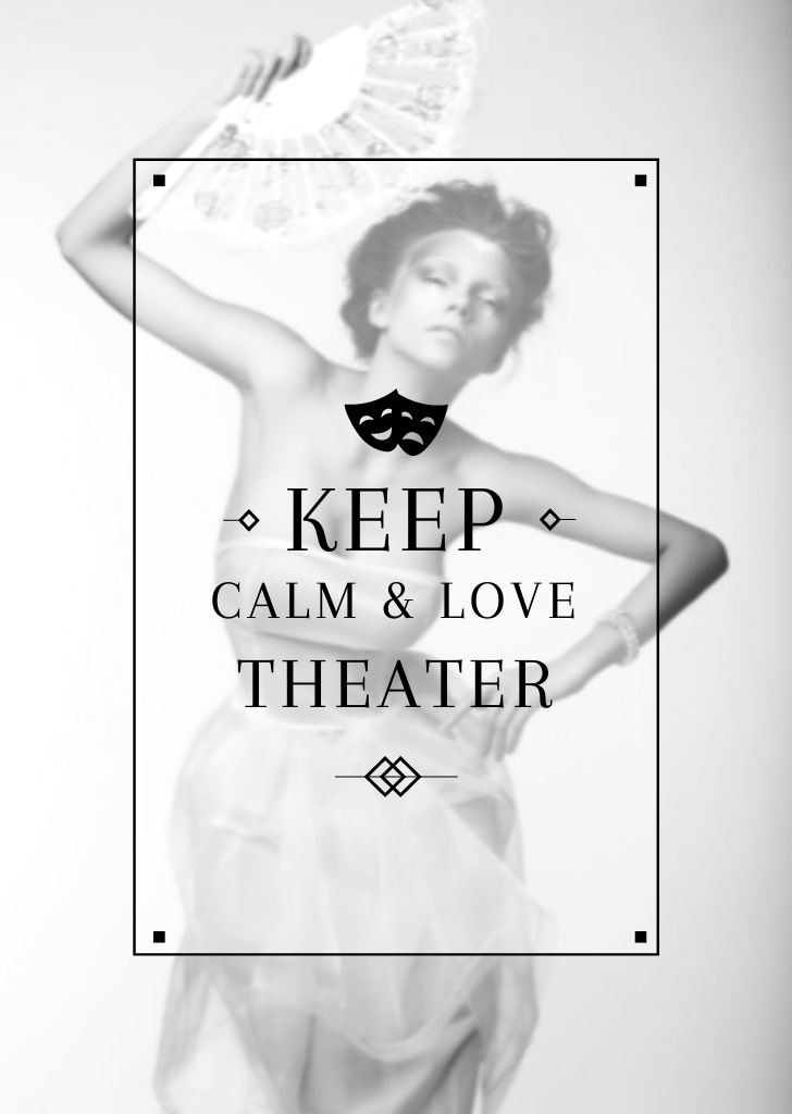 Theater Quote With Performance In White Postcard A6 Vertical – шаблон для дизайну