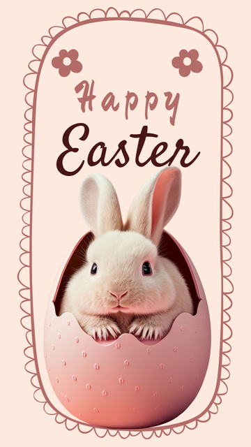 Easter Holiday Greeting with Cutest Bunny Instagram Video Story Design Template