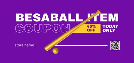 Sale Offer of Baseball Items Coupon Din Large Design Template