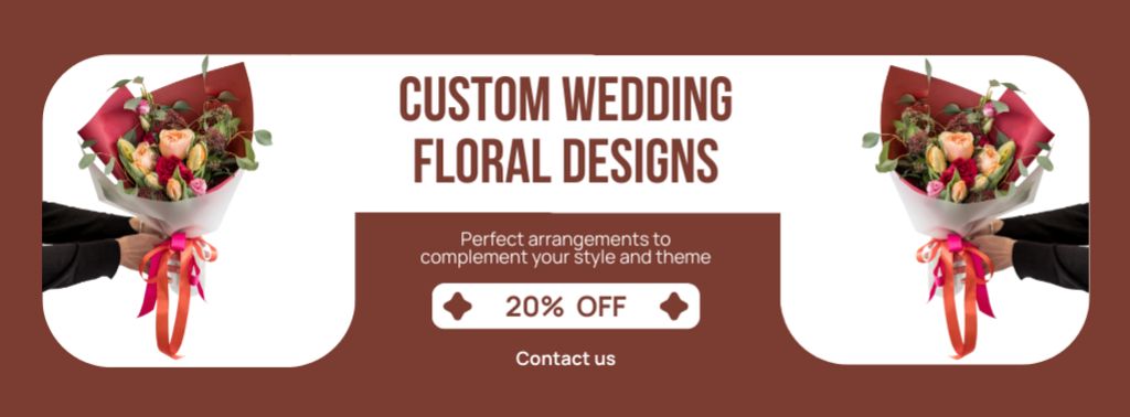 Exclusive Wedding Floral Design with Discount Facebook cover Tasarım Şablonu