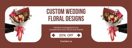 Designvorlage Exklusives Blumendesign für Hochzeiten mit Rabatt für Facebook cover