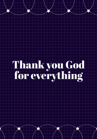 Thank you God for Everything Quote Postcard A5 Vertical Design Template