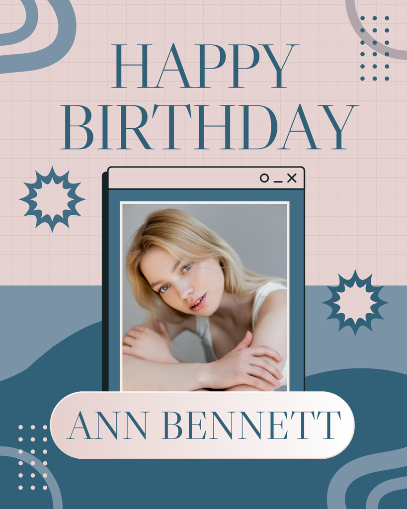 Template di design Neutral Pastel Greeting on Birthday Instagram Post Vertical