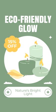 Designvorlage Verkauf umweltfreundlicher Kerzen mit Rabatt für Graphic