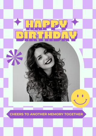 Happy Birthday Wishes for Attractive Woman Poster Design Template