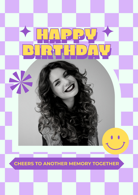 Happy Birthday Wishes for Attractive Woman Poster Πρότυπο σχεδίασης