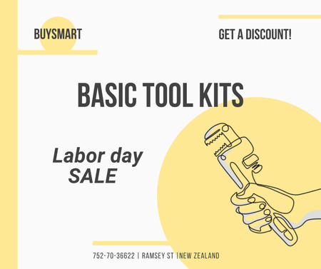 Template di design Tools Sale Offer on Labor Day Facebook