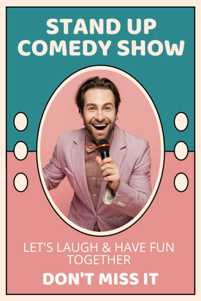 Don't Miss Comedy Show with Cheerful Comedian Tumblr Design Template