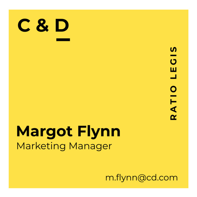Designvorlage Marketing Manager Contacts on Yellow für Square 65x65mm