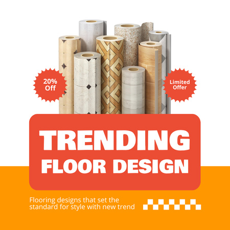 Felkapott padlótervezési hirdetés Instagram AD tervezősablon